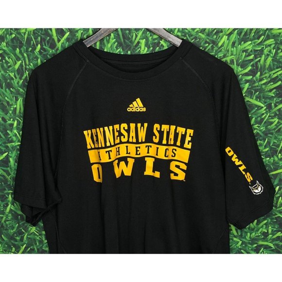 adidas Other - Kennesaw State Owls KSU Men’s Large Black Gold Adidas Climalite Stretch Shirt